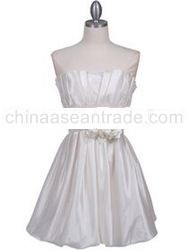 Ivory Strapless Floral Cocktail Dress