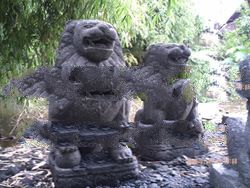 Lion Couple Stone Carving