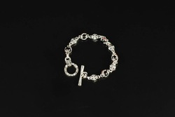 925 STERLING SILVER JEWELRY RUBY LINK BRACELET