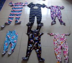 5,000 (1 Pc) SET = FULL ZIPPER BABY TODDLER GIRLS (0 - 5 YEARS) FLEECE PJ WITH FOOTIES / SHOES