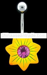 Colourful Body Piercing Jewelry Flower