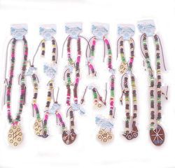 Coco Bead Necklace On Brown Coco Pendant