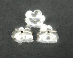 BCFMN08 - Sterling Silver Bead Cap 8mm Shiny Finished