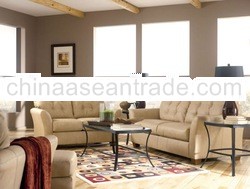 LEONARDO - BEIGE LEATHER SOFA COUCH LIVING ROOM SET NEW