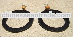 Big Round Black Earrings