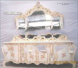 Minerva 4 Doors Mahogany Solid Wood Living Room Showcase