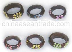 Painted Wooden Finger Rings