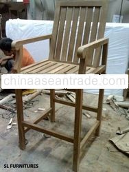 Bar Chair with Armrest for Outdoor - Wooden Bar Chair