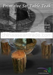 Teak wood twigs Table and Chair