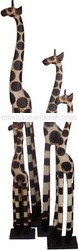WOOD GIRRAFE ANIMAL STATUE 02