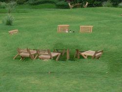 Teak Garden and Outdoor Furniture: Set of Hanton Folding Chair and Rectangular Ext Table