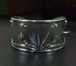 BFMN0033 - Sterling Silver Cuff with Flower Design