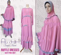 Ruffle Dresses Dusty Pink - Grey 1 set