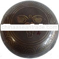 Round Singing bowl med Mani