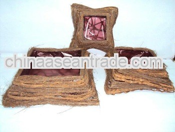 rattan square flower planter