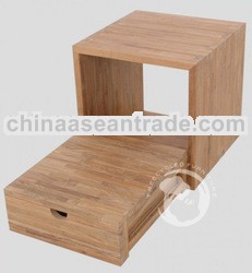 CO 00290.000 "1 Drawer" Kubus strip.teak 45x45x45cm Unf