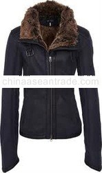 Fine leather jacket for woman with fur