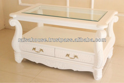 French Furniture - Coffee Table with Glass