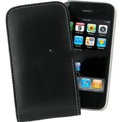 Leather Vertical Pouch Type Case with out Belt Clip (Black)