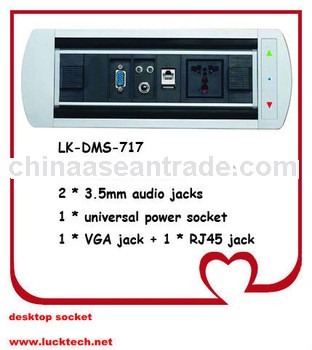 rectangle microphone jack motorized tabletop socket