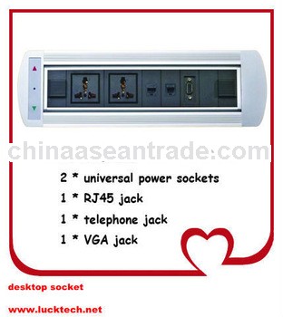 rectangle motorized universal desktop socket