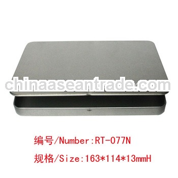 rectangular tin cans with a hinged lid