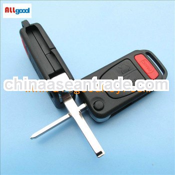 remote car key case for Benz 3+1 buttons flip key shell 2 track replacement car key blank