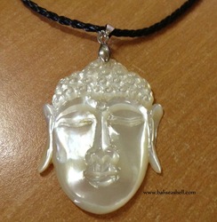 budha face god for pendants shell carving