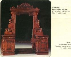 Rococo Pier Mirror Mahogany Indoor Furniture.