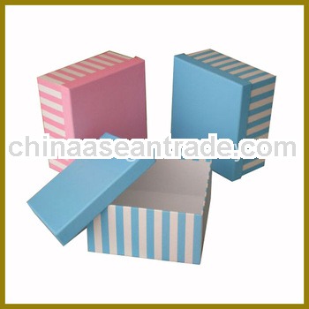 rigid cardboard paper box with stripes