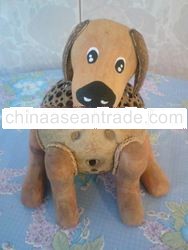 Thai hand made OTOP coconut shell lamp (Dog)