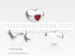 Silver Bead with Stones