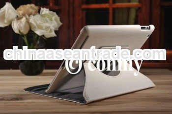 rotating leather case for ipad 3 ,for the new ipad case, for ipad case