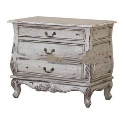 White Painted With 3 Drawers Bedside Table