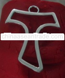 PFMN0004 - Sterling Silver Tau Silhouette Cross Pendant