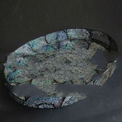 trey made from big sea abalone shell mosaic glass art