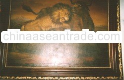 Raden Saleh's Painting. Bull and the Lion