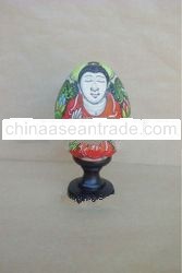 Wooden Duck Egg With "Budha"