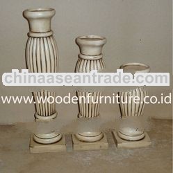 Antique Reproduction Candle Holder French Style Wooden Accessories Baroque Vintage European Home Fur