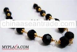 Black Crystal jewelry with Gold