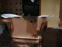 Copper Bathtub with white powder coating