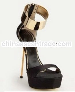 sexy golden ankle wrap women high heel sandals 2013