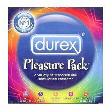 Durex Premium Lubricated Latex Condoms, Pleasure Pack, 24 Ea 30219