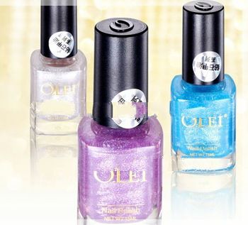 shinning nail polish with glitter