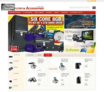 shopping online websites, web design, computer shop website design