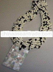 Multi-Layered Necklace With Capiz Pendant