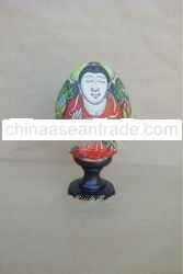 Wooden Duck Egg With "Budha"