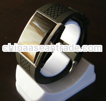 silicone band alloy case wholesaler manufactor led watch sport mirror led watch
