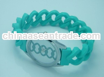 silicone braid twisted watch digital silicone bracelet watch