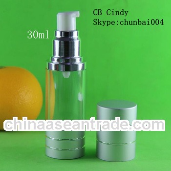 silver 30ml airless bottles for cosmetics